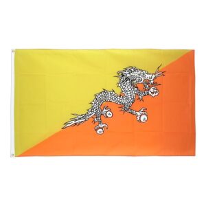 Drapeau  Bhoutan  la Toile polyester 140cm × 90cm Maroc – Drapeau Officiel Premium
