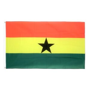Drapeau Ghana la Toile polyester 140cm × 90cm Maroc – Drapeau Officiel Premium