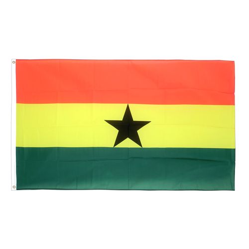 Drapeau Ghana la Toile polyester 140cm × 90cm Maroc – Drapeau Officiel Premium
