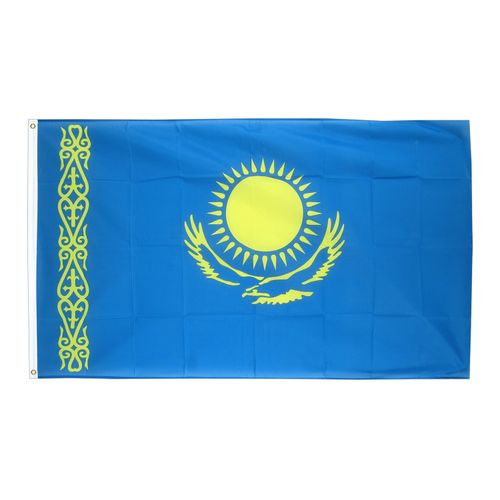 Drapeau de la Kazakhstan toile polyester 140cm × 90cm Maroc – Drapeau Officiel Premium