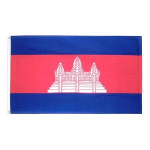 Drapeau  Cambodge  la Toile polyester 140cm × 90cm Maroc – Drapeau Officiel Premium