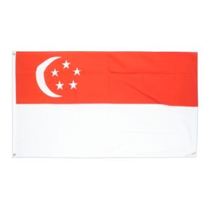 Drapeau  Singapour la Toile polyester 140cm × 90cm Maroc – Drapeau Officiel Premium