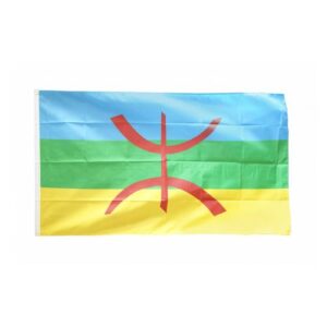 Drapeau amazigh la toile 140cm × 90cm Maroc – Drapeau Officiel Premium