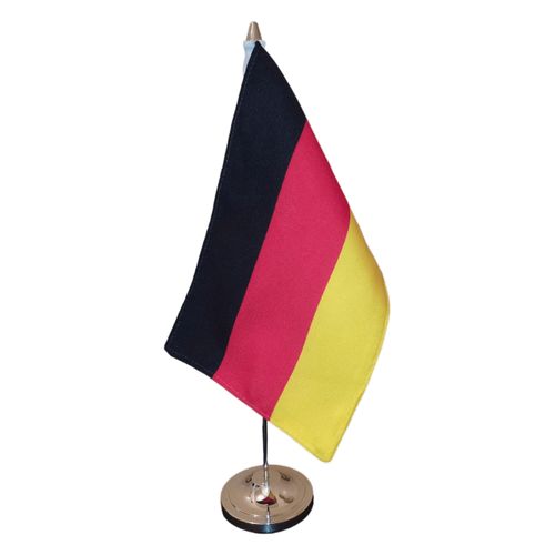 Drapeau de table Allemagne avec socle en métal Maroc – Drapeau Officiel Premium